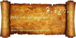 Héra Ágoston névjegykártya